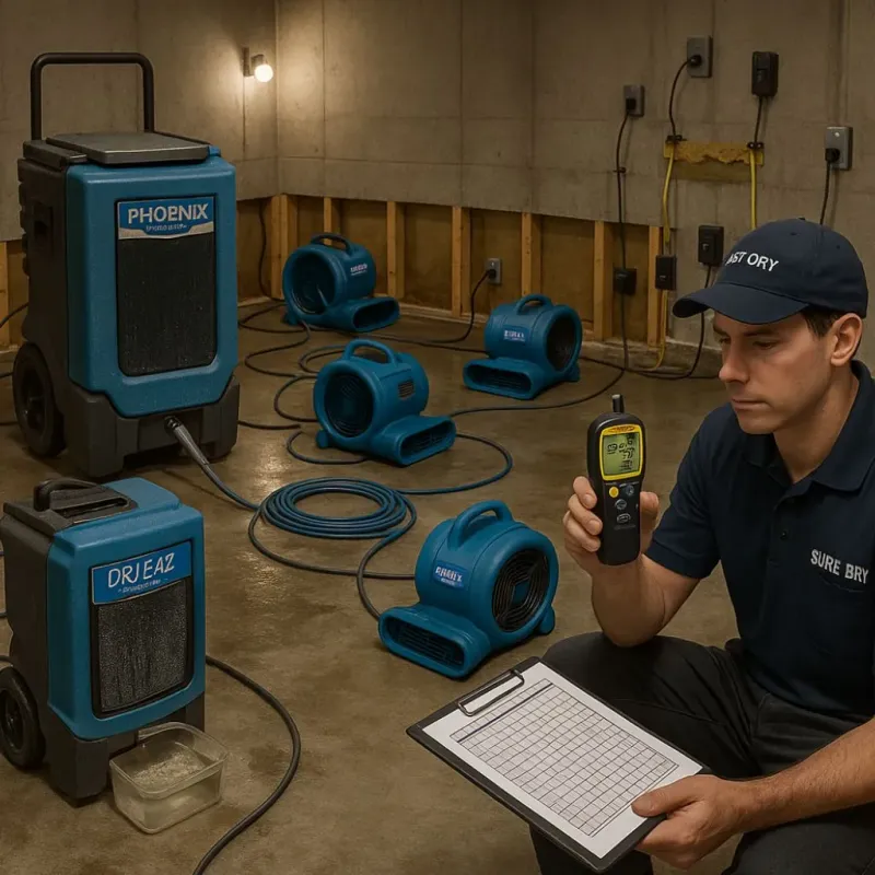 Structural Drying and Dehumidification process in West New York, NJ